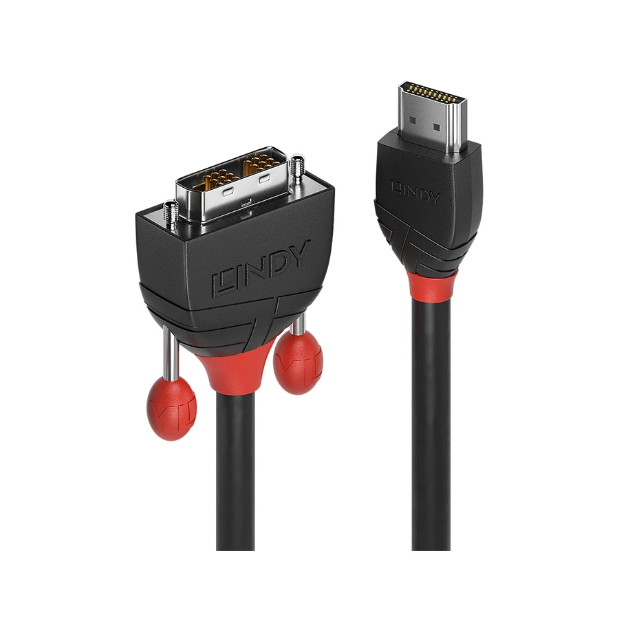 Lindy 10m HDMI to DVI Cable, Black Line
