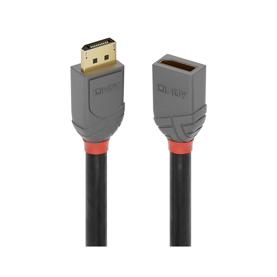 Lindy 1m DisplayPort 1.4 Extension Cable, Anthra Line