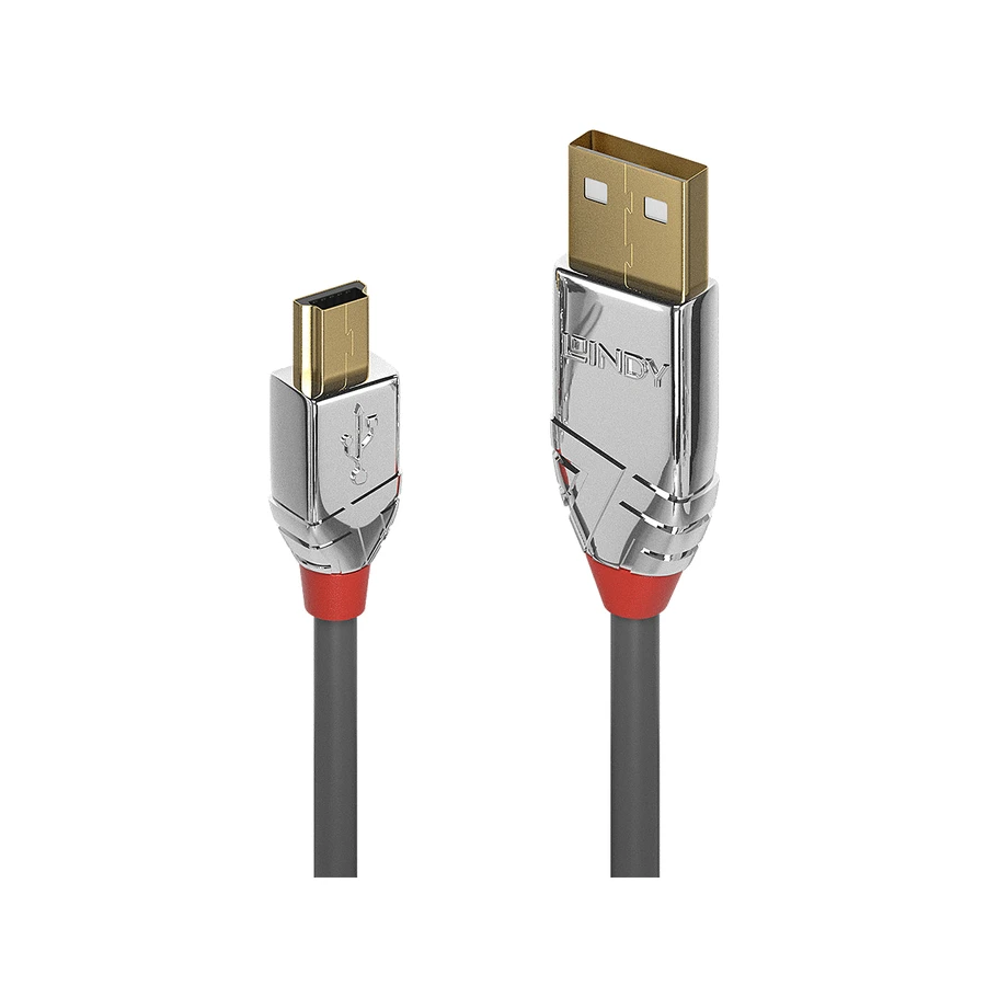 Lindy 5m USB 2.0 Type A to Mini-B Cable, Cromo Line