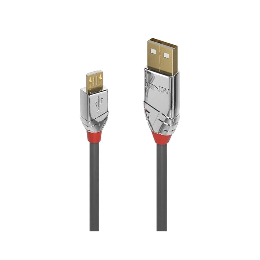 Lindy 2m USB 2.0 Type A to Micro-B Cable, Cromo Line