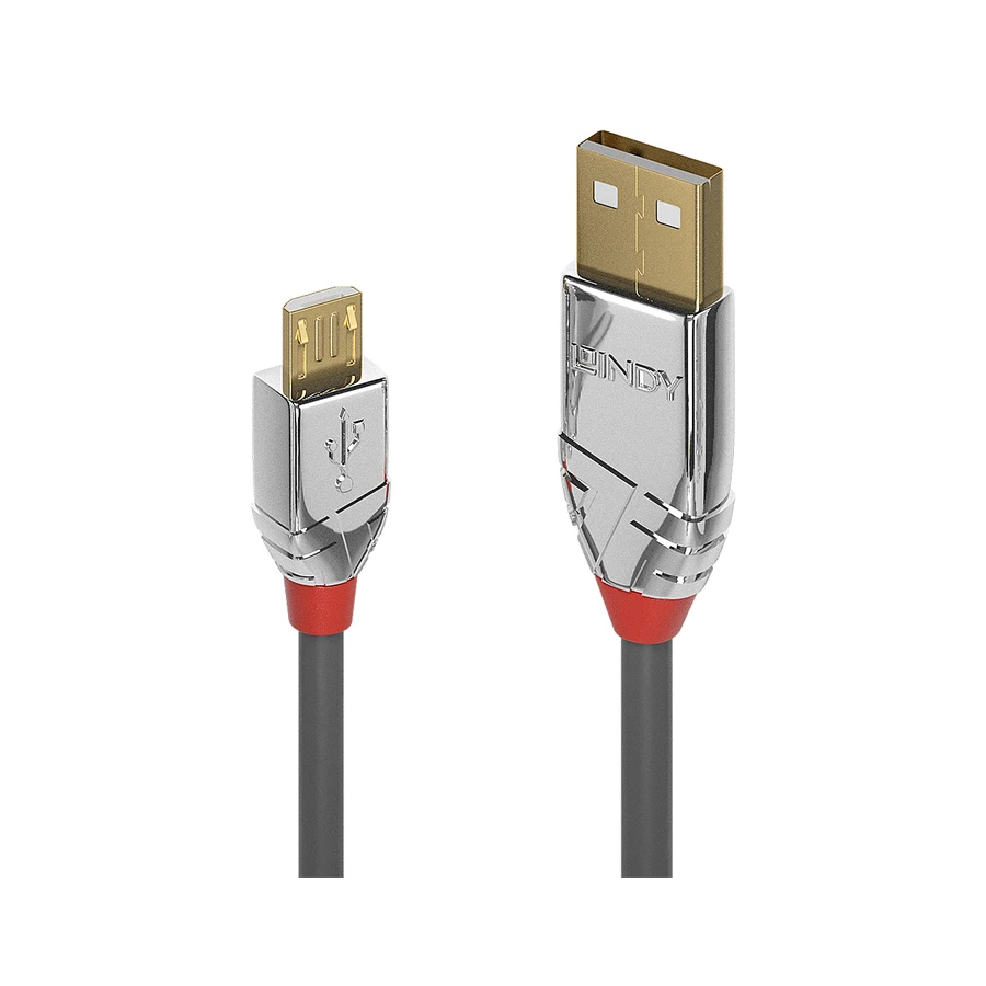 Lindy 3m USB 2.0 Type A to Micro-B Cable, Cromo Line, product photo