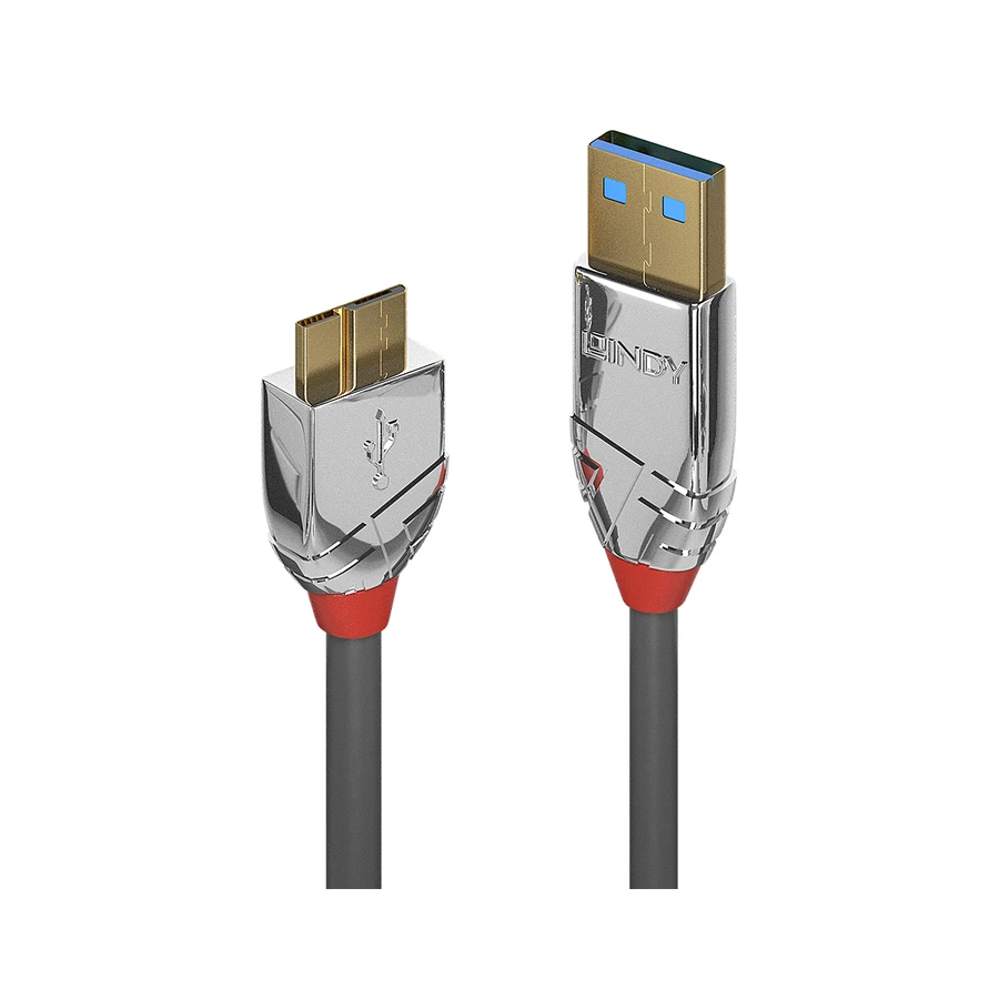 Lindy 1m USB 3.2 Type A to Micro-B Cable, 5Gbps, Cromo Line