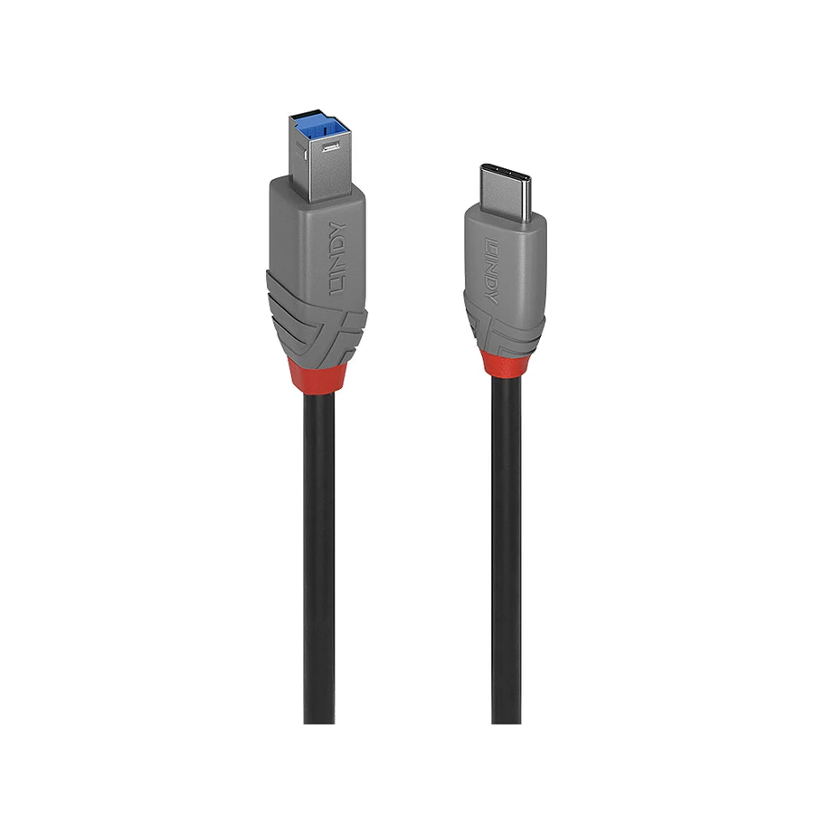 Lindy 1m USB 3.2 Type C to B Cable, Anthra Line