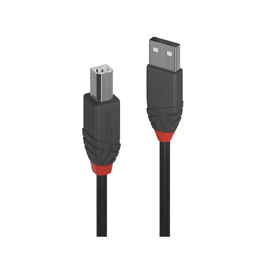 Lindy 2m USB 2.0 Type A to B Cable, Anthra Line