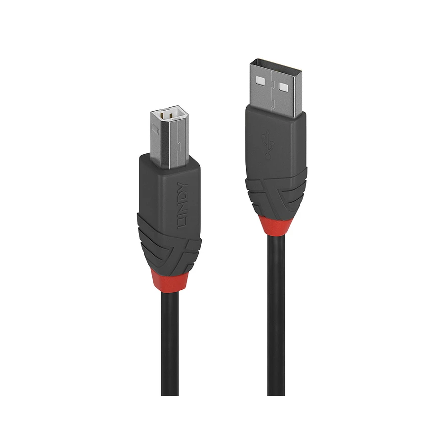 Lindy 7.5m USB 2.0 Type A to B Cable, Anthra Line