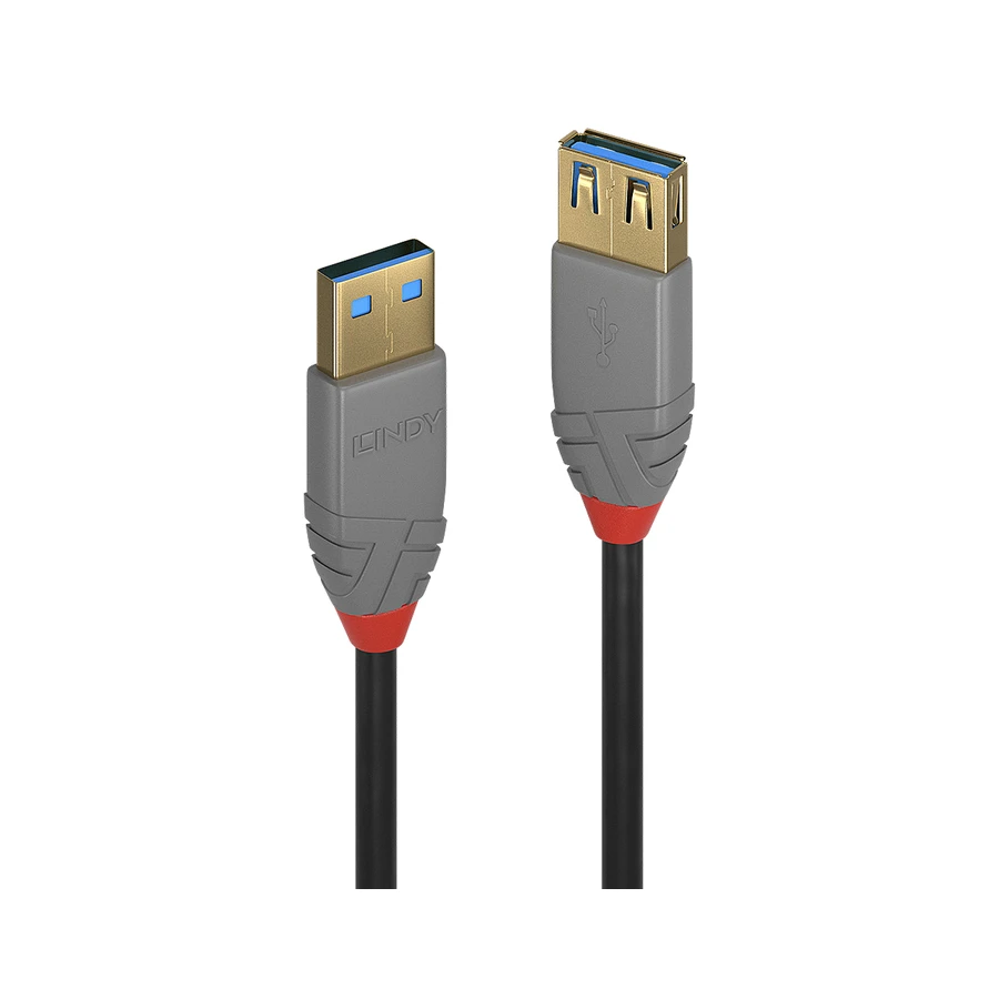 Lindy 0.5m USB 3.2 Type A Extension Cable, 5Gbps, Anthra Line