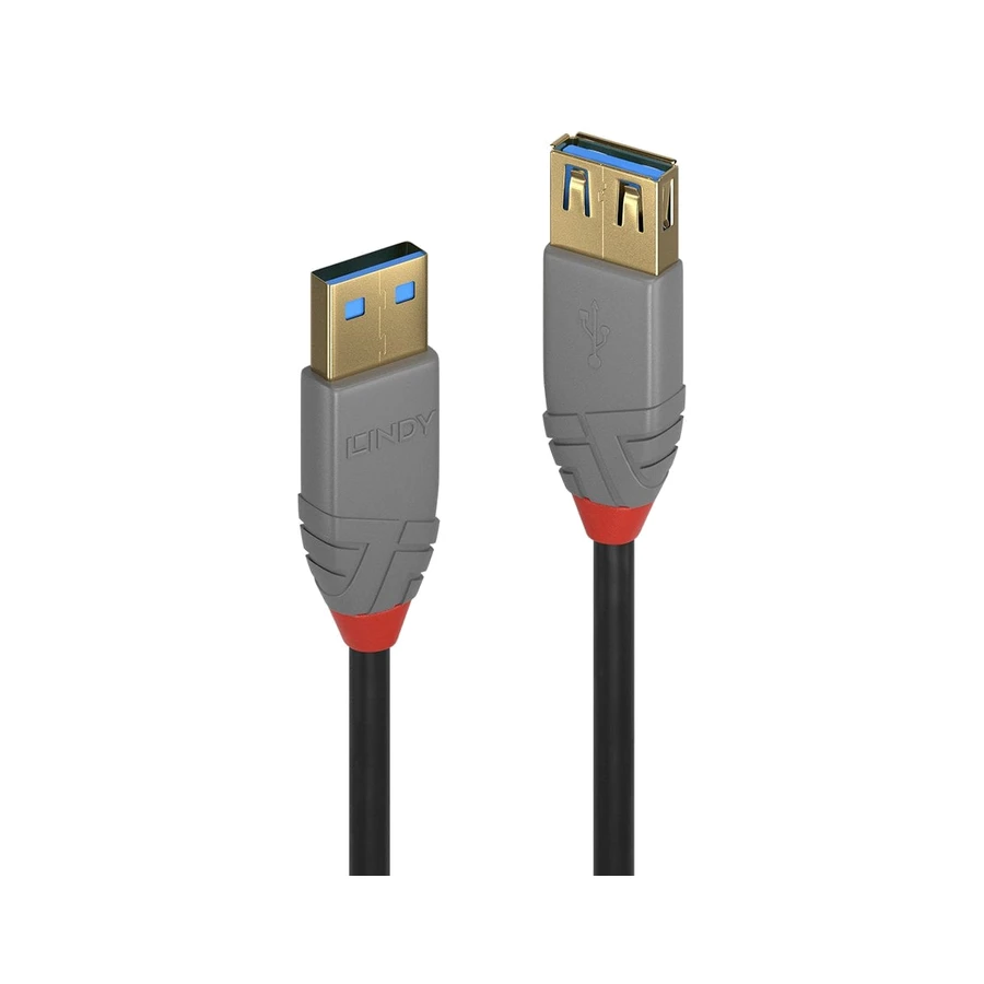 Lindy 1m USB 3.2 Type A Extension Cable, 5Gbps, Anthra Line