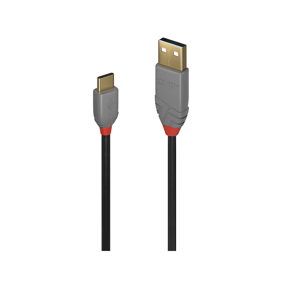 Lindy 3m USB 2.0 Type A to C Cable, Anthra Line, product photo