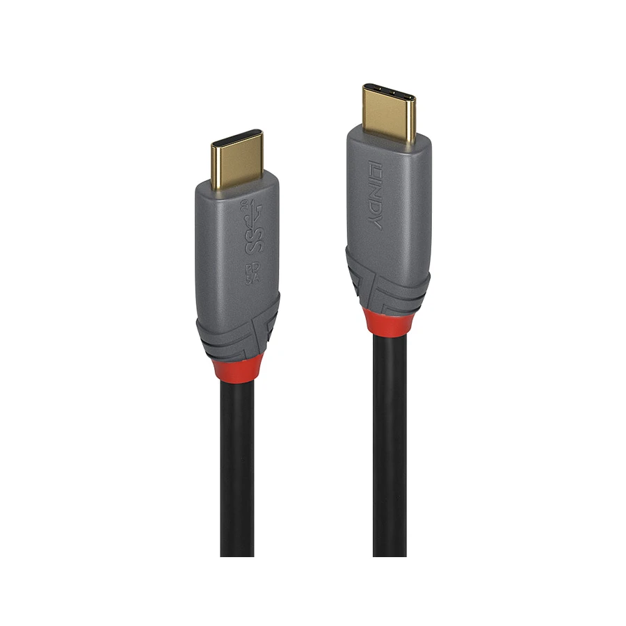 Lindy 0.5m USB 3.2 Type C to C Cable, 20Gbps, 5A, PD, Anthra Line