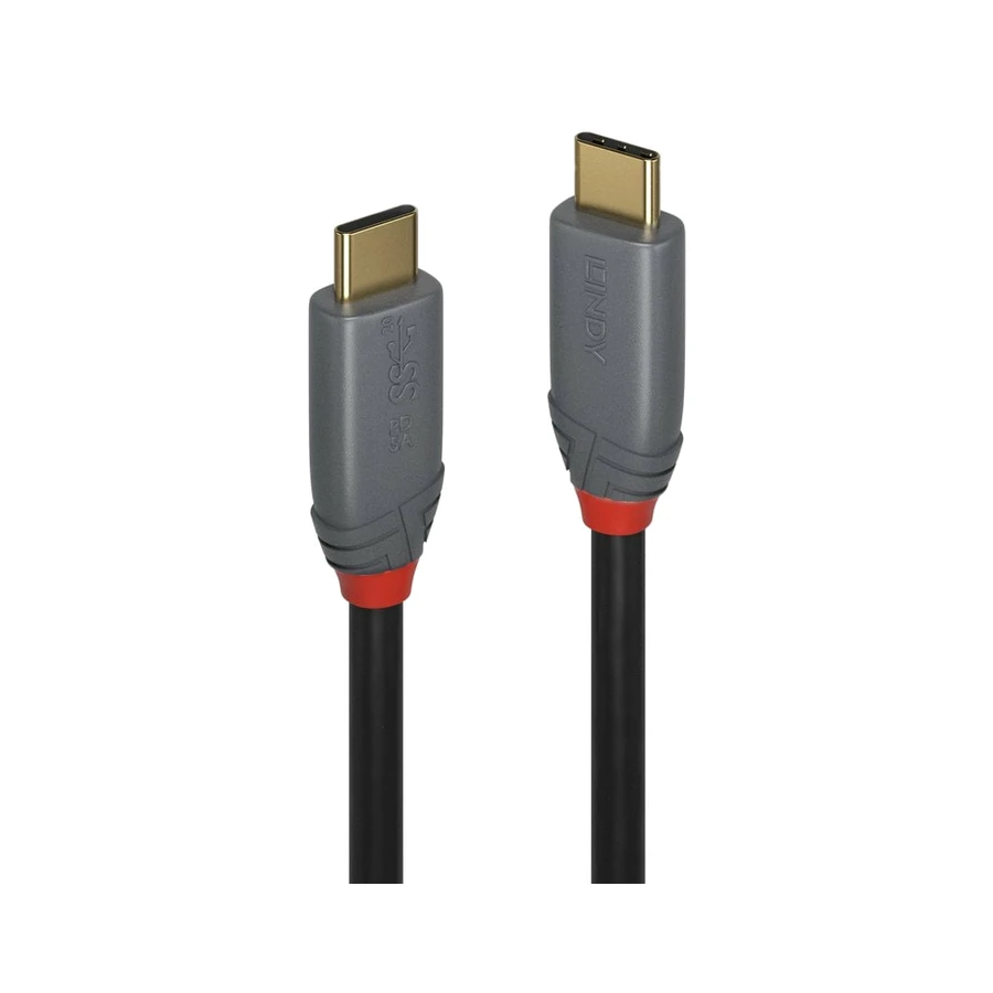 Lindy 2m USB 3.2 Type C Cable, 5A PD, Anthra Line