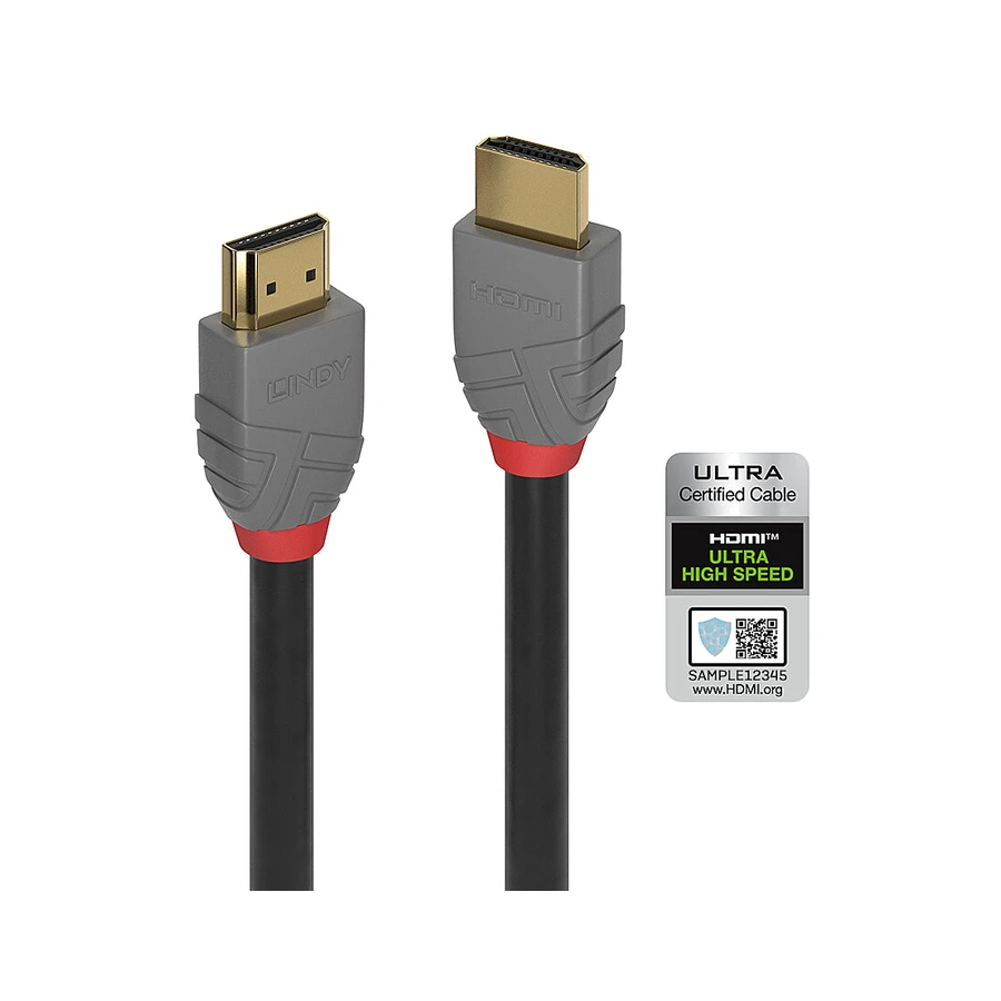 Lindy 0.5m Ultra High Speed HDMI Cable, Anthra Line