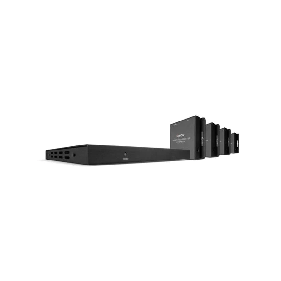 Lindy 70m Cat.6 4 Port HDMI 4K30 and IR Splitter Extender with Loop Out