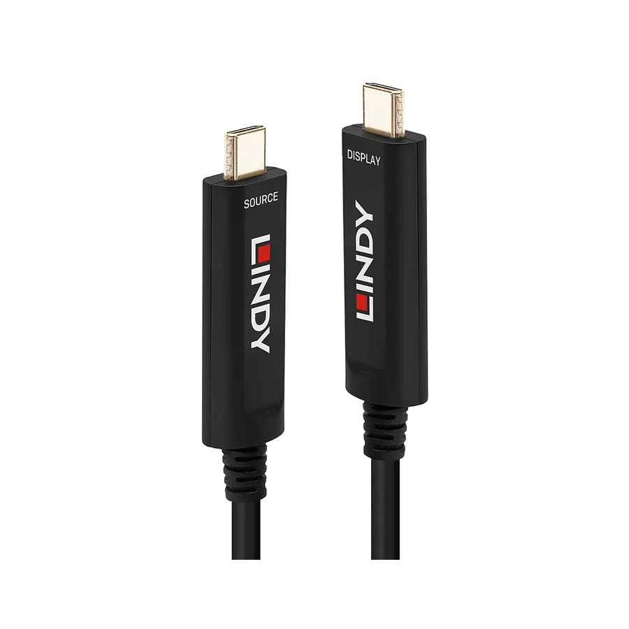 Lindy 5m Fibre Optic Hybrid USB Type C Cable, Audio / Video Only