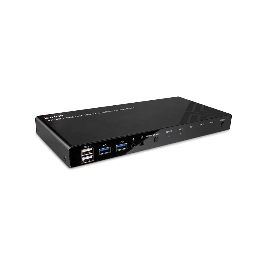 Lindy 4 Port HDMI 4K60, USB 3.0 and Audio KVM Switch