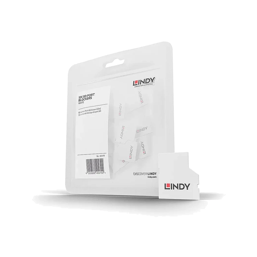 Lindy SD Port Blockers (Without Key) - Pack of 10, White