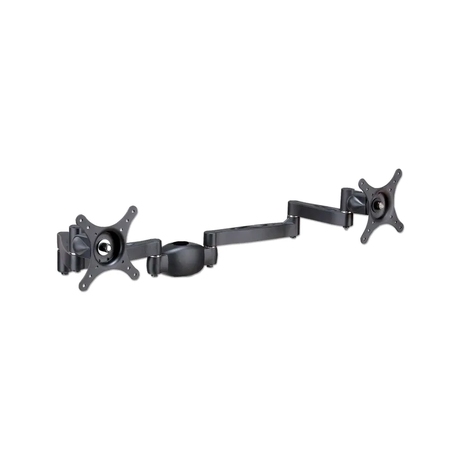 Lindy Dual Adjustable LCD Arms for up to 12kg, Black