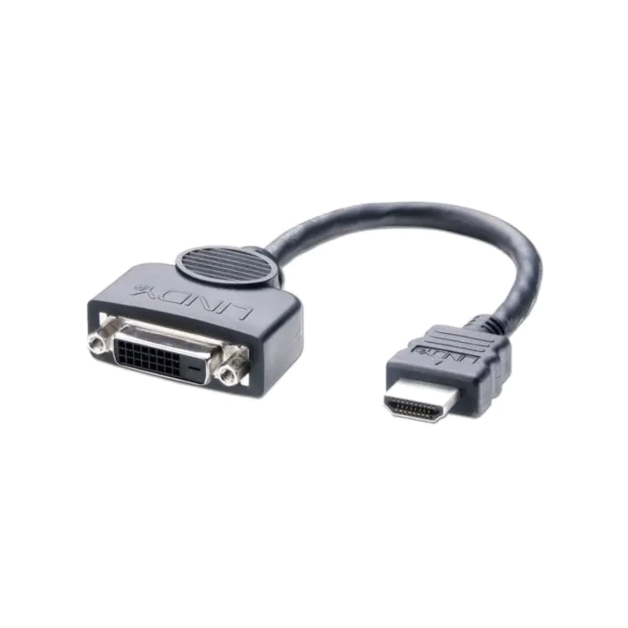 Lindy DVI-D Female to HDMI Male Adapter Cable, 0.2m