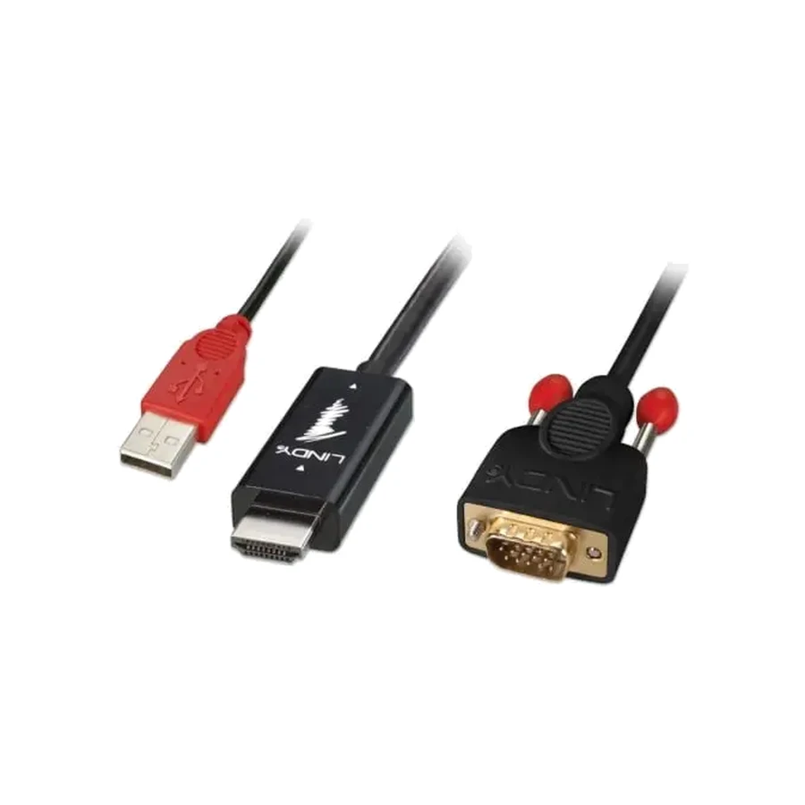 Lindy 2m HDMI to VGA Adapter Cable, Black