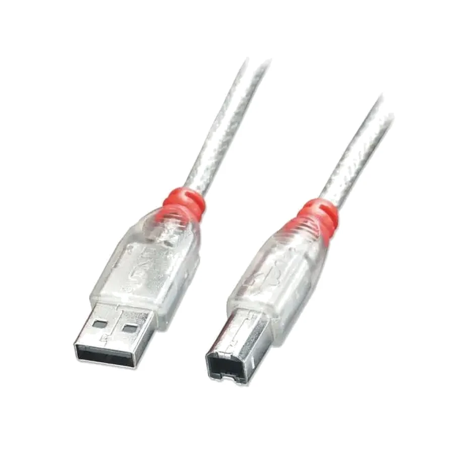 Lindy 3m USB 2.0 Cable - Type A To B, Transparent