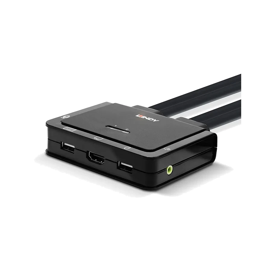 Lindy 2 Port HDMI 4K60, USB 2.0 and Audio Cable KVM Switch