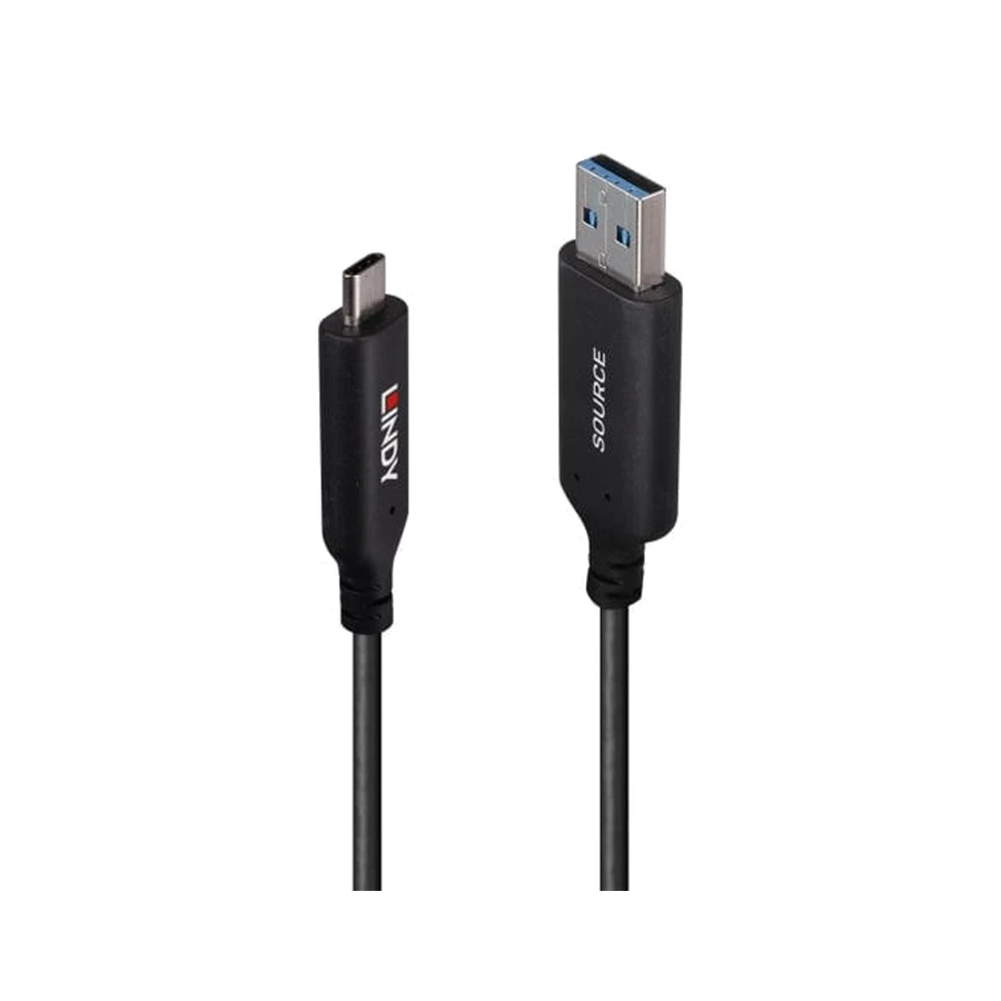 50m USB 3.2 5Gbps Type A to C Fibre Optic Hybrid Cable