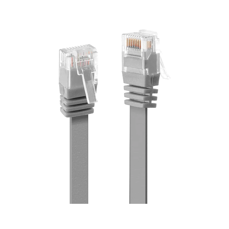 Lindy 5m Cat.6 U/UTP Flat Network Cable, Grey