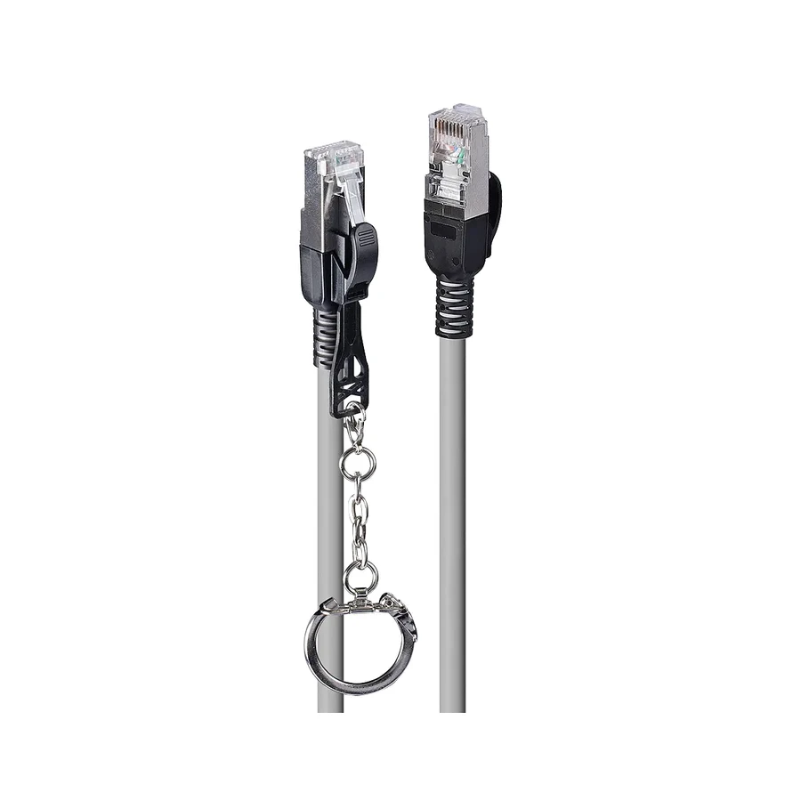 Lindy 10m Cat.6A S/FTP Locking Network Cable, Grey