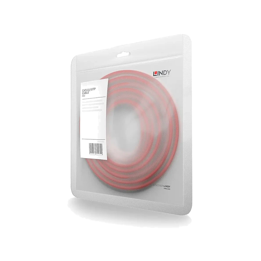 Lindy 3m Cat.6 U/UTP Network Cable, Red