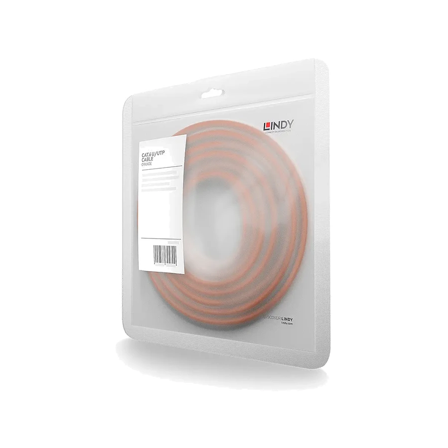 Lindy 30m Cat.6 U/UTP Network Cable, Orange