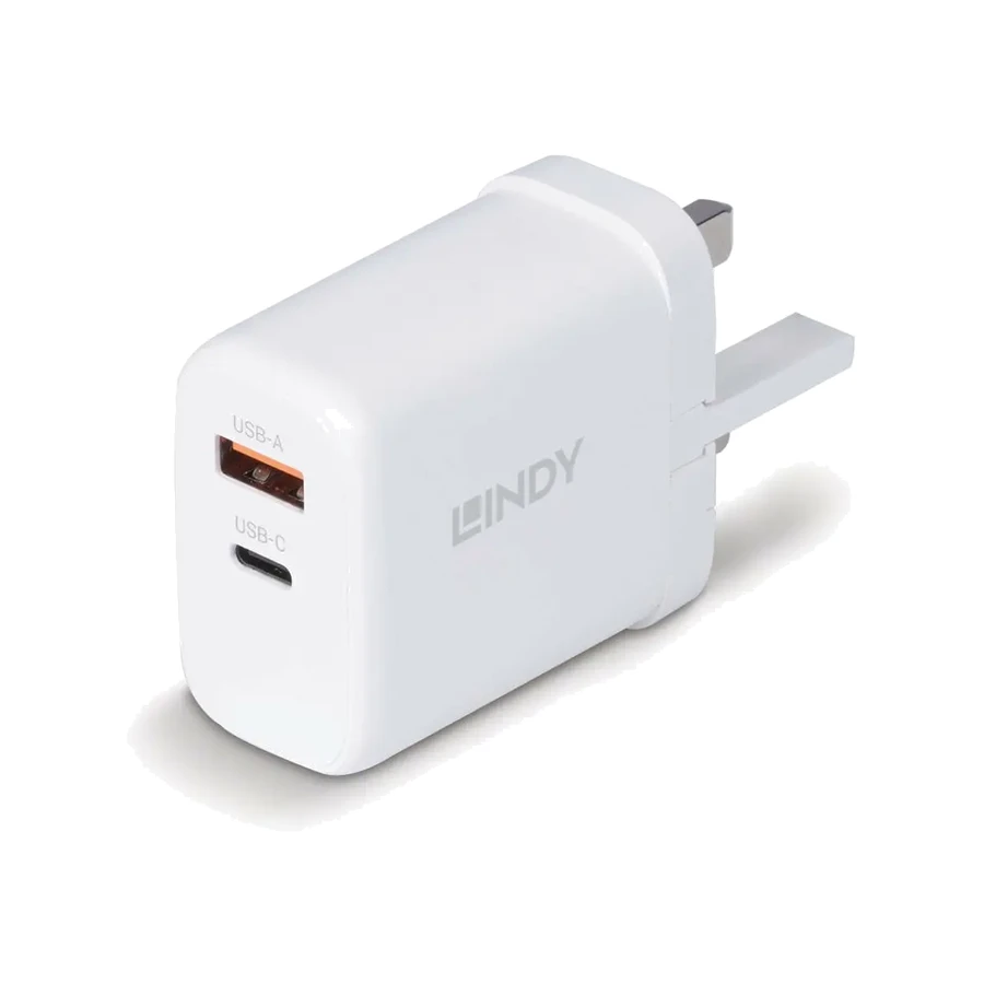 Lindy 65W USB Type A and C GaN Charger, product photo