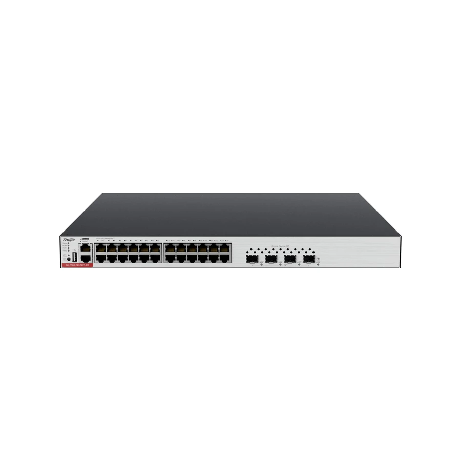 Ruijie Networks RG-CS83-24GT4XS-PD network switch Managed L3 Gigabit Ethernet (10/100/1000) Power over Ethernet (PoE) 1U Grey