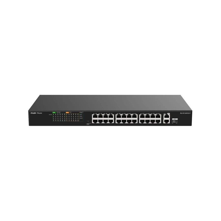 Ruijie Networks RG-ES126FGS-P network switch Unmanaged L2 Gigabit Ethernet (10/100/1000) Power over Ethernet (PoE) Black
