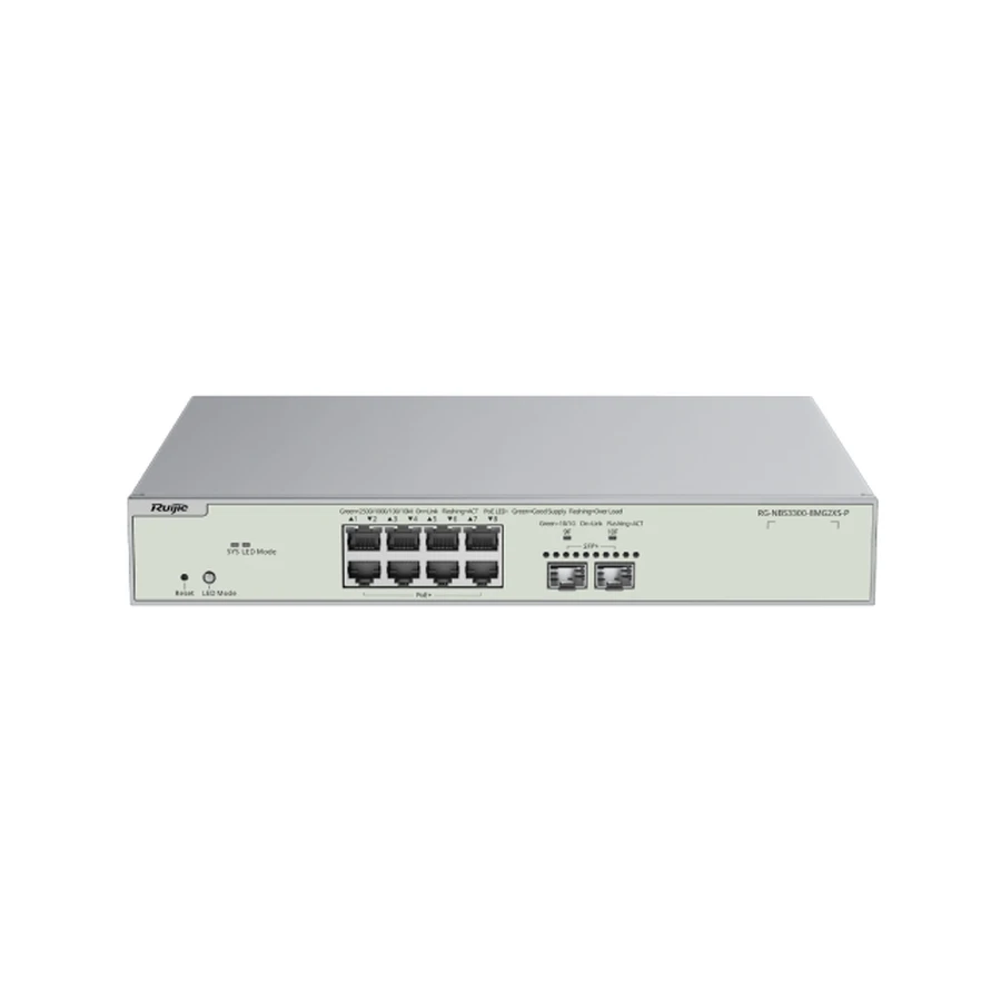 Ruijie Networks RG-NBS3300-8MG2XS-P network switch Managed L2 Power over Ethernet (PoE) Grey