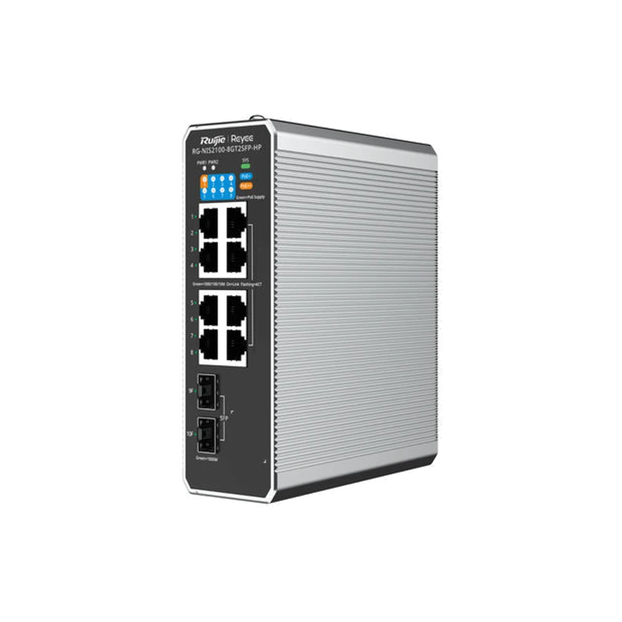 Ruijie Networks RG-NIS2100 Managed L2 Gigabit Ethernet (10/100/1000) Power over Ethernet (PoE) Black, Stainless steel