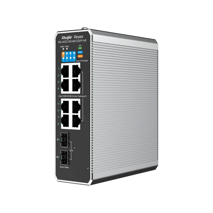Ruijie Networks RG-NIS2100 Managed L2 Gigabit Ethernet (10/100/1000) Power over Ethernet (PoE) Black, Stainless steel